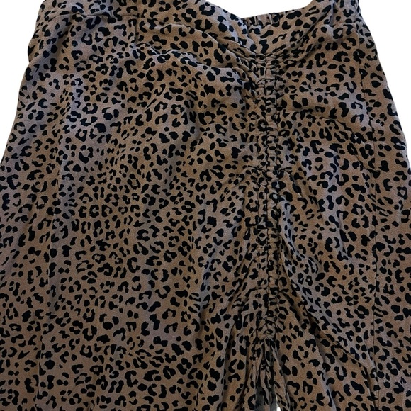 Urban Romantics Leopard Print Ruched Skirt Size S | Adjustable Slit Midi - Picture 3 of 8